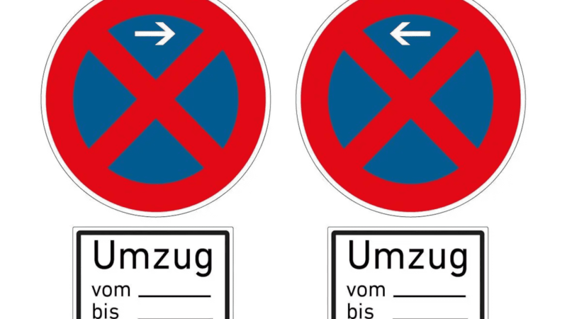 Professionell eingerichtete Halteverbotszone in Hamburg erleichtert den Umzug